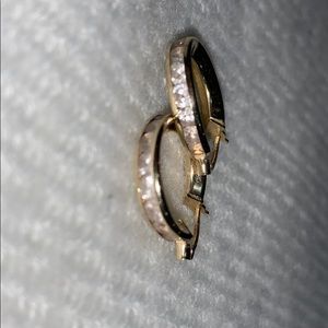 Gold Diamond Hoop Earrings